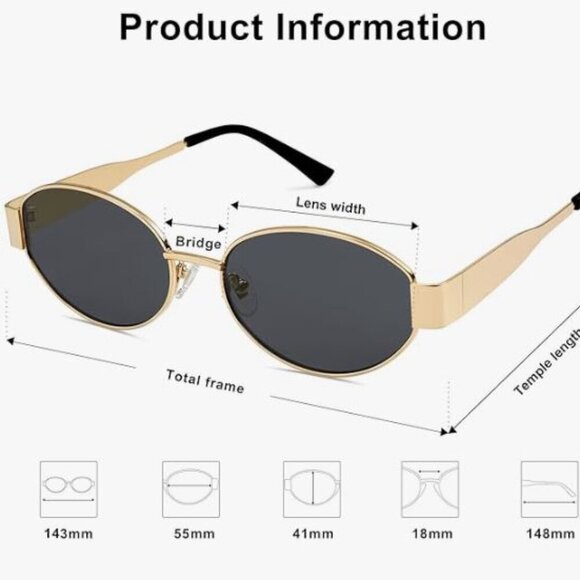 Retro Oval Sunglasses for Women Classic Shades UV400 Protection SJ1217 main image 4